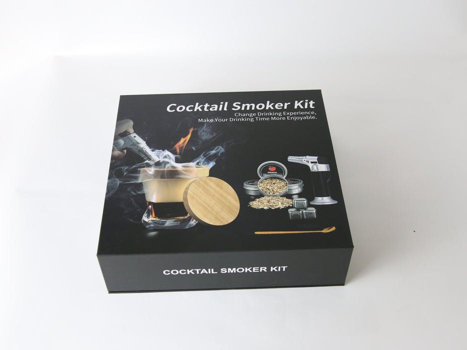 Cocktail Smoker Kit with 4 Wood Chips and 6 Stainless Steel Whiskey Stones