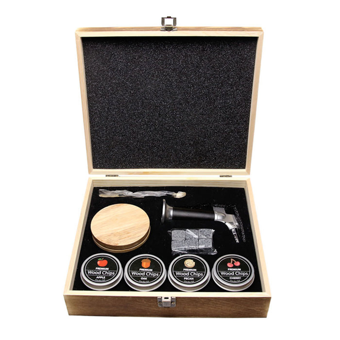Cocktail Smoker Top with Stone Ice Cube Whiskey Stone Set Wood Chips