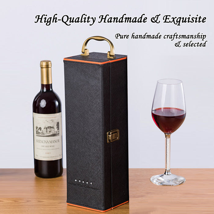 1 Bottle Wine Box in PU Leather with Wine Accessories