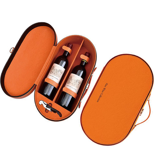 two bottle wine box orange